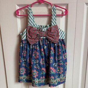 Matilda Jane Striped and Floral Top Size 6 with Bow